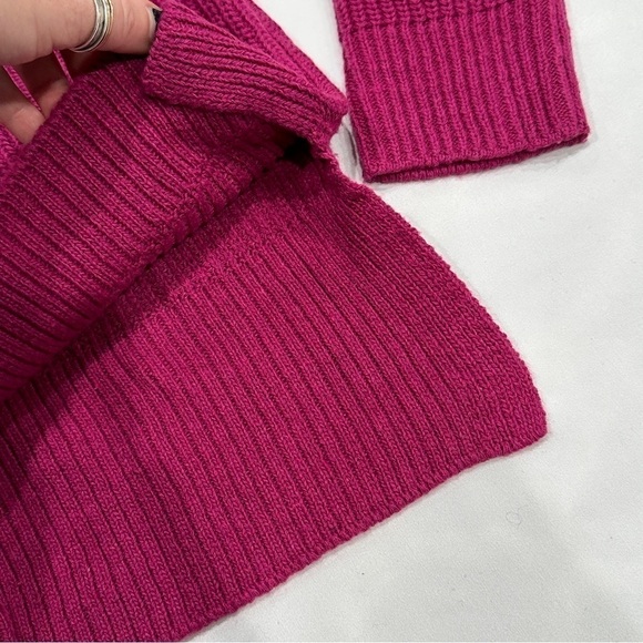 NWOT Melloday Fuschia Two Pocket Pullover Knit Hi Low Sweater - Picture 5 of 9